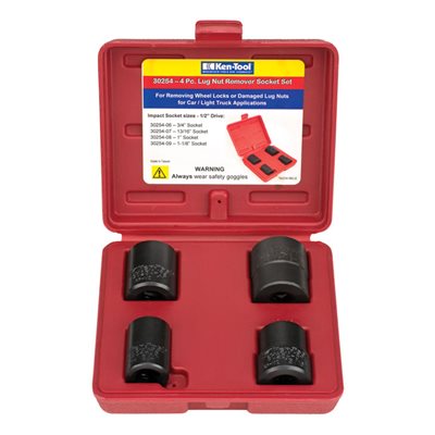 4PC WHL LOCK & LUG NUT REMOVAL SET