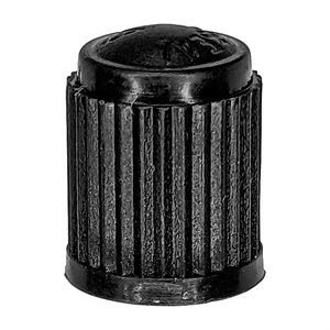 PLAS. VALVE CAPS BLACK 100/PK
