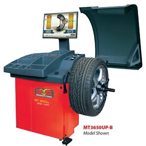 MT3650UP DIGITAL WHEEL BALANCER WITH 3 PLANE DATA ENTRY, LIGHT TRUCK CONE KIT, COLLETS AND LIFT