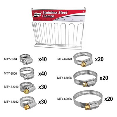 HOSE CLAMP RACK ASST - 200 PCS HOSE CLAMP RACK ASST - 200 PCS