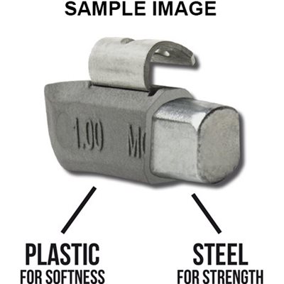 T-SERIES COATED .75 OZ PLASTEEL CLIP WHEEL WEIGHT — 25 / BOX T-SERIES COATED .75 OZ PLASTEEL CLIP WHEEL WEIGHT — 25 / BOX