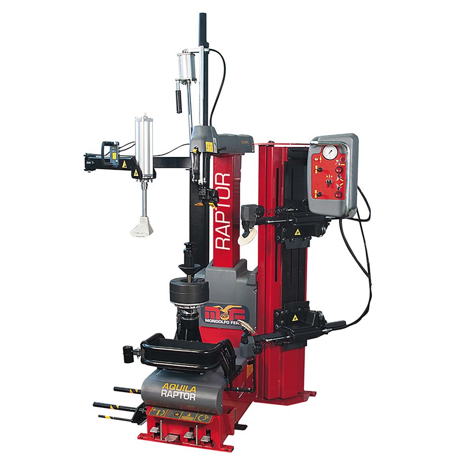 AQUILA RAPTOR LEVERLESS TIRE CHANGER WITH BUILTIN LIFT AND SX1 HELPER ARM