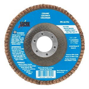 4 1/2IN CERAM DISC 60 GRIT 10