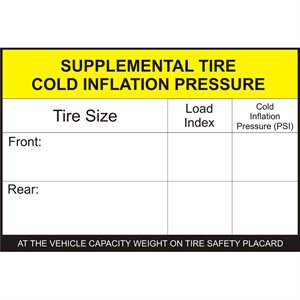 REPL.VEHICLE PLACARD-100/ROLL