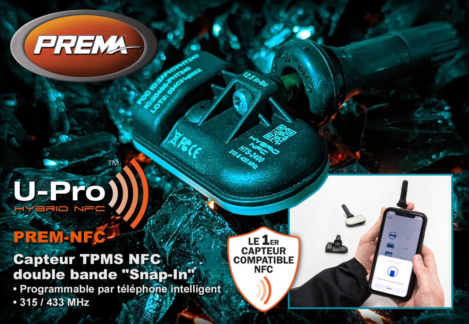 Capteur TPMS NFC double bande U-Pro
