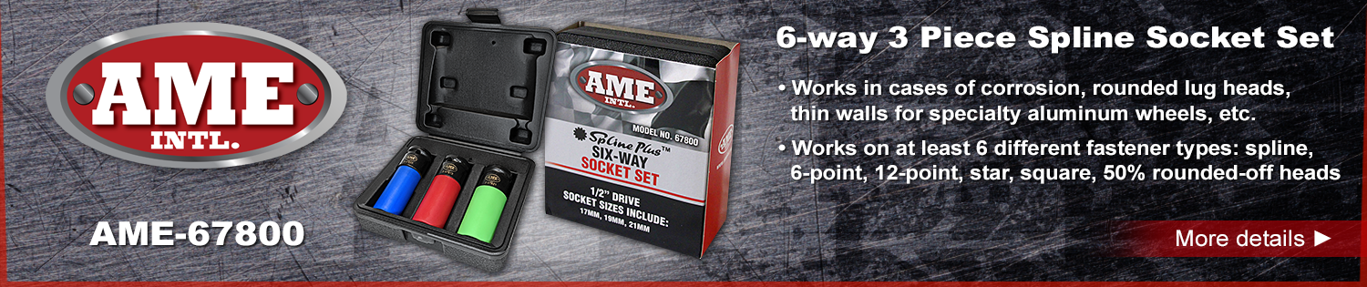 AME 6-way 3 Piece Spline Socket Set
