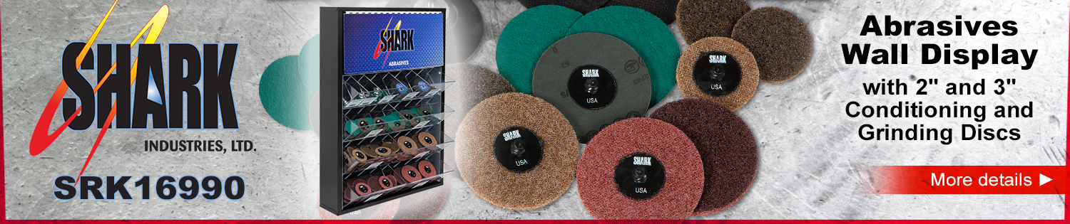 Abrasives Wall Display with Conditioning and Grinding Discs